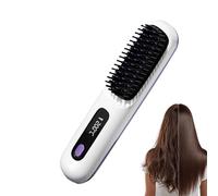 Brosse Lissante Cheveux - ABS Céramique 20x4.5x3cm 3 Niveaux Chaleur | Peigne Chauffant Anti-brûlure À Ions Négatifs Rechargeable USB Outil Coiffure Maison Voyage Matin Pressé Rapide