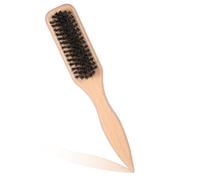 Brosse Lissante en Poils de Sanglier pour Cheveux Lissés en Arrière avec Manche Pointu Femmes Hommes Brosse à Barbe pour Cheveux Fins et Doux Peut Facilement Polir Former Séparer et Partager