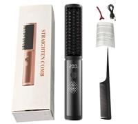 Brosse lissante - Peigne chauffant ionique en céramique avec 4 niveaux de chaleur - Outil de coiffage à chauffage rapide - Compact et extra léger pour femmes et filles - Convient pour salon de