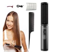 Brosse Lissante | Peigne Lissant Chauffant,4 Niveaux de Température Anti-Brulure Outil Coiffant Brillance Maximale Frisottis Réduits pour Voyage Maison Cheveux Lisses et Brillants