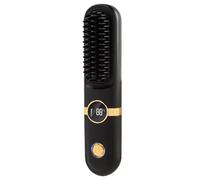 Brosse lissante portable - Peigne lisseur sans fil à 4 niveaux - Peigne lissant à charge rapide - pour Maison, Voyage, Salon, Vacances, Déplacements Professionnels, Hôtel, Salle de Bain,