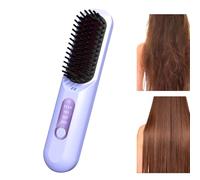 Brosse Lissante Portable pour Voyage - Outil Sans Fil USB Rechargeable | Température Réglable avec Fonction Chauffage Rapide, Design Compact, Idéal pour Femmes Hommes, 20x4.5x3.5cm