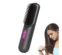Brosse Lissante Portable pour Voyage - Outil Sans Fil USB Rechargeable | Température Réglable avec Fonction Chauffage Rapide, Design Compact, Idéal pour Femmes Hommes, 20x4.5x3.5cm