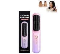 Brosse Lissante Portable Sans Fil, 2026 Nouveau Peigne Chauffant avec 3 Températures, Mini Lisseur 20s Chauffage Rapide, Fer a Lisser Avec éCran LED, Pour Un Coiffage Lisse Au Quotidien