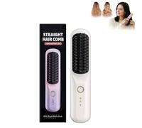 Brosse Lissante Portable Sans Fil, 2026 Nouveau Peigne Chauffant avec 3 Températures, Mini Lisseur 20s Chauffage Rapide, Fer a Lisser Avec éCran LED, Pour Un Coiffage Lisse Au Quotidien