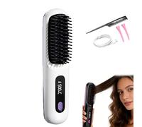 Brosse Lissante Portable Sans Fil,2026 Peigne Chauffant avec 3 Températures,Brosse Chauffante et Coiffante Cheveux Court,Mini Lisseur Cheveux Court,Mini Fer a Lisser Avec écran LED,20s Chauffage (#4)