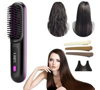 Brosse Lissante Portable Velinca Pro, Brosse Lissante Sans Fil Velinca, Version améliorée Mini Lisseur Sans Fil Pour Tous Types De Cheveux, Coiffage Express, Idéal Pour Les Voyages, Le Bureau (BLACK)