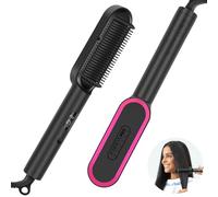 Brosse Lissante Pour Cheveux Ionique, Fer a Lisser PARWIN PRO BEAUTY, Hair Straightener Brush Avec Afficher Led, Protection Anti-Brûlure, 20s PTC Chauffage & 4 RéGlages De TempéRature Lisseur Cheveux