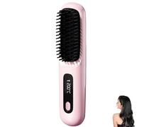 Brosse Lissante Sans Fil, Brosse Chauffante Sans Fil, Mini Lisseur Sans Fil Rechargeable, Brosse Lissante Pour Cheveux, Brosse Chauffante Portable Peigne De Coiffage Lisseur à Ions Négatifs (Rose)