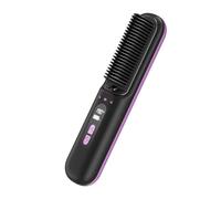 Brosse Lissante Sans Fil en Céramique avec Peigne Anti-Brûlure Rechargeable Noir