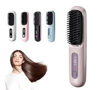 Brosse Lissante Sans Fil, Négatifs Brosse Lissante, Mini Lisseur Sans Fil Rechargeable, peigne chauffant,brosse lissante pour cheveux,Brosse Chauffante Portable, Cüramique Peigne Lissant une (Gold)