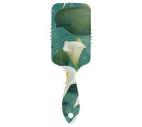 Brosse lisse chic Calla Lily turquoise pour le séchage au sèche-cheveux. Masseur de cuir chevelu conçu pour les cheveux épais avec poignée ergonomique cepillo para cabello de mujer