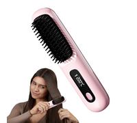 Brosse Lisseuse Sans Fil, Brosse À Cheveux Chauffante Sans Fil, USB Rechargeable 3 NiveauxBrosse À Lisser Portable, Peigne Lissant Chauffant Pour Usage Quotidien, Voyage Et Rendez-vous