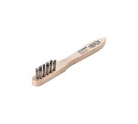 Brosse manuelle 125231 pour tous les travaux de brossage fin | 3 rangées avec poignée en bois de hêtre | Poils en fil d'acier inoxydable de 0,15 mm d'épaisseur, 15 mm de haut, ondulés