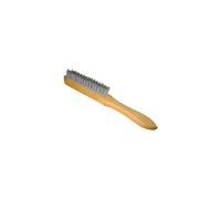Brosse manuelle avec manche en bois fil inox 0.30 mm pour bois, métal et pierre - Décapage dur - LEMAN - 720.293