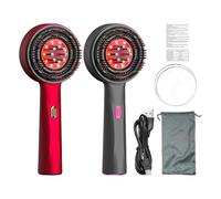 Brosse Massage Cuir Chevelu Électrique, 2 En 1 Masseur Cuir Chevelu, Brosse Massante Cheveux D'Huile Étanche, Avec 3 Modes Fonctionnels Et Lumière Rouge, Appareil De Massage Cheveux Masseur De Tête