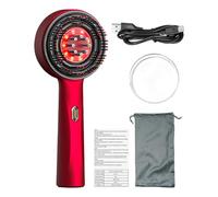 Brosse Massage Cuir Chevelu Électrique, 2 En 1 Masseur Cuir Chevelu, Brosse Massante Cheveux D'Huile Étanche, Avec 3 Modes Fonctionnels Et Lumière Rouge, Appareil De Massage Cheveux Masseur De Tête Él