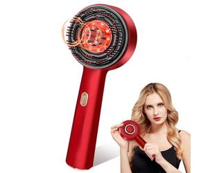 Brosse Massage Cuir Chevelu,Masseur Tete Cheveux,Masseur électrique du cuir chevelu,peigne électrique portable de massage du cuir chevelu et des cheveux,Pour les hommes et les femmes,Rouge