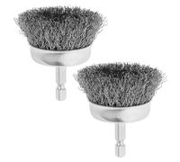 Brosse Métallique 2 Pièces à Manche Hexagonal pour Perceuse