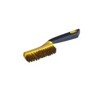 Outifrance Brosse métallique Manche bimatière 4 rangs fils laitonnés ondulés