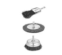 Brosse métallique à large face Conflex Brush， Brosse métallique for perceuses, tige hexagonale de 1/4 po, fil ondulé en acier au carbone grossier de 0,012 po(3 Model)
