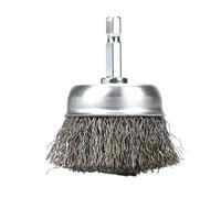 Brosse métallique à large face Conflex Brush， Brosse métallique for perceuses, tige hexagonale de 1/4 po, fil ondulé en acier au carbone grossier de 0,012 po(1 Model a)