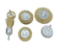 Brosse métallique à large face Conflex Brush， Brosses métalliques en acier plaqué laiton, 50 mm/60 mm/75 mm, for perceuses, outils rotatifs(0.15t 100mm)