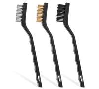 Brosse Métallique a main 3 Pcs, Set de Brosses Métalliques, Brosse, Brosse nylon, Brosse Acier Inoxydable pour Nettoyage de Soudure Slag Décapage Rouille Contre Poussière (Nylon, acier inoxydable)