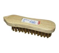 Brosse métallique à main THOMAS - Brosse violon 5 rangs fil acier - Bois et acier laitonné - Fabriqué en France