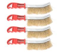 Brosse Métallique À Manche 4 Pièces, Brosse Métallique Pour Enlever La Rouille, Brosse De Nettoyage De Couteau, Brosse De Nettoyage Robuste, Enlever La Saleté, Ensemble De Brosses De Nettoyage