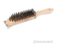 Brosse métallique à manche en bois et racloir Silverline G