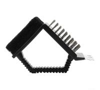 Brosse métallique à tête inclinée en acier inoxydable avec éponge pour nettoyer les coins, les espaces restreints, les grilles, les plaques de cuisson à dessus plat, noir pour un entretien facile (1