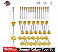 Brosse métallique à tige de 3.0mm, fil de laiton, outil de polissage, élimination de la rouille du métal, acier inoxydable/Nylon/laiton pour outil rotatif Dremel, 10/20 pièces Nylon