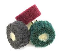 Brosse métallique abrasive, accessoires pour meule Lot de 6 meules à lamelles en fibre de nylon, grains multiples, tige de 6 mm, diamètre de 50 mm, outil de brunissage(240 Green Coarse)
