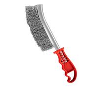 Brosse métallique avec poignée, brosse métallique suspendue haute densité avec poils métalliques, 0,3 mm en acier inoxydable, brosse à récurer multifonction pour la maison, les cuisines et les