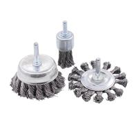 Brosse métallique - Brosse circulaire - Brosse à poils torsadés - Brosse à pinceau - Fil d'acier - Brosse pour jantes - Embout de ponçage - Embout de brosse métallique pour perceuses sans fil -