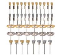 Brosse métallique circulaire for perceuse, 44 pièces, mini brosse , coupe , ensemble de brosses métalliques en acier et laiton, tige 3 mm (1/8 po)