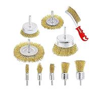 Brosse métallique circulaire for perceuse, lot de 10 brosses métalliques, revêtues laiton for , décapant à peinture, ensemble circulaires et coupelles