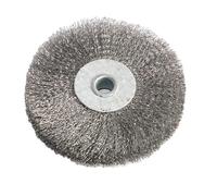 Brosse métallique circulaire plate de 4/6 pouces, trou de 10/16 mm, for meuleuse d'établi, outil abrasif de polissage for le dérouillage du métal, l'ébavurage du bois(1pc-01)