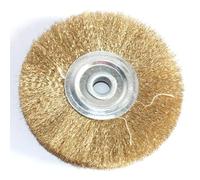 Brosse métallique circulaire plate de 4/6 pouces, trou de 10/16 mm, for meuleuse d'établi, outil abrasif de polissage for le dérouillage du métal, l'ébavurage du bois(1pc)