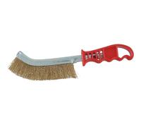 Brosse métallique convexe fil acier laitonné 250mm avec manche PVC - 15874
