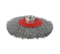 Brosse métallique de 115 mm pour meuleuse d'angle avec filetage M14, pour enlever la rouille, décapage et préparation sur métal et pierre