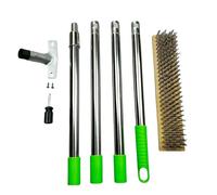 Brosse métallique de nettoyage | Brosse à poils durs et long manche - Balai de sol extérieur pour béton, carrelage, terrasse, joint, patio, jardin, garage, maison,Pour extérieur jardin cour patio porc