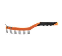 Brosse métallique en acier inoxydable, 3 x 19 rangées, avec racleur
