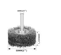 Brosse métallique en fil d'acier de 50 mm, tige 6,35, outil rotatif for mini-perceuse, élimination la rouille et polissage, 1/2/5 pièces wanglan(1Pc)