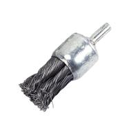 Brosse métallique en forme de coupelle, Brosses métalliques, brosse de polissage d'extrémité nœud en fil d'acier, longueur 70 mm, tige 6 for perceuse 20 à 25(25mm)