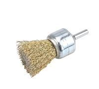 Brosse métallique en forme de coupelle, T, brosse en fil d'acier plaqué cuivre forme de stylo, tige 6 mm, plusieurs tailles for perceuse à métal(6x10mm)