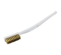 Brosse métallique en laiton avec manche en plastique blanc pour enlever la saleté de rouille et des composants métalliques et pièces fabriquées (fil de cuivre)