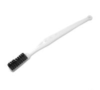 Brosse métallique en laiton avec poignée blanche pour nettoyer les surfaces métalliques en acier inoxydable et poils en nylon (fil en nylon noir)