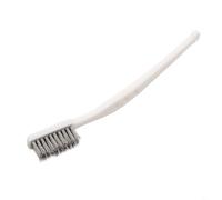 Brosse métallique en laiton avec poignée blanche pour nettoyer les surfaces métalliques en acier inoxydable et poils en nylon (fil en acier inoxydable)